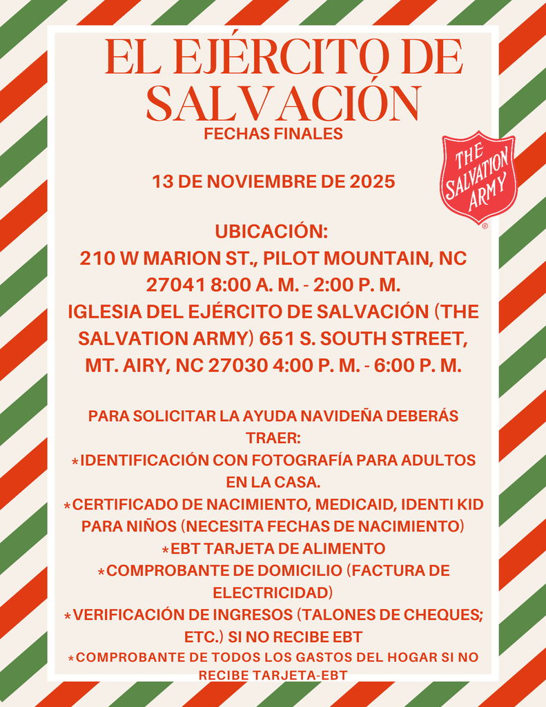 Salvation Army Christmas assistance flyer