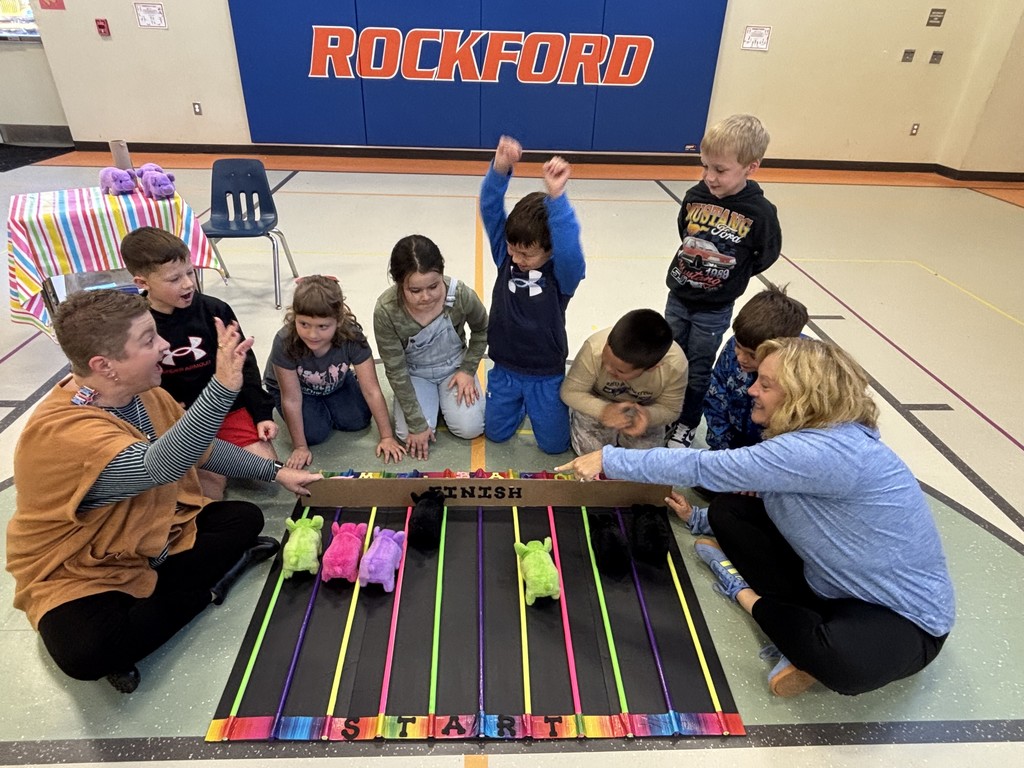 Students who sold two boxes of our chocolate candy bars had an exciting time  participating in the Pig Races!