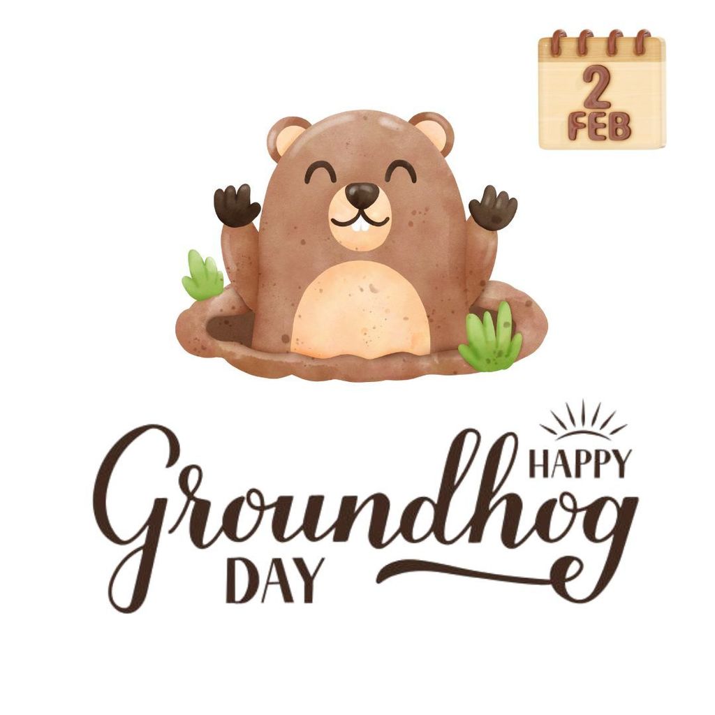 🦫 Groundhog Day – February 2 🦫 Groundhog Day is a fun tradition that helps us look ahead to the coming of spring! Will the groundhog see his shadow or not? We’ll have to wait and see! It’s a great day to learn about traditions, weather, and predictions—happy Groundhog Day! 🌤️🌱