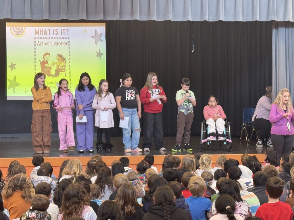 Yesterday SAVE Promise students from Mrs.Priddy's 4th Grade class taught our students and staff the importance of Active Listening Skills. Active Listening is our leadership trait of the month and our students and staff will be working hard to make sure that they are using their whole body to listen and understand what others are trying to say. These students also shared that SAVE Promise will be hosting a food drive for the month of February along with a kindness challenge for "Random Acts of Kindness". Thank you SAVE Promise for your leadership!