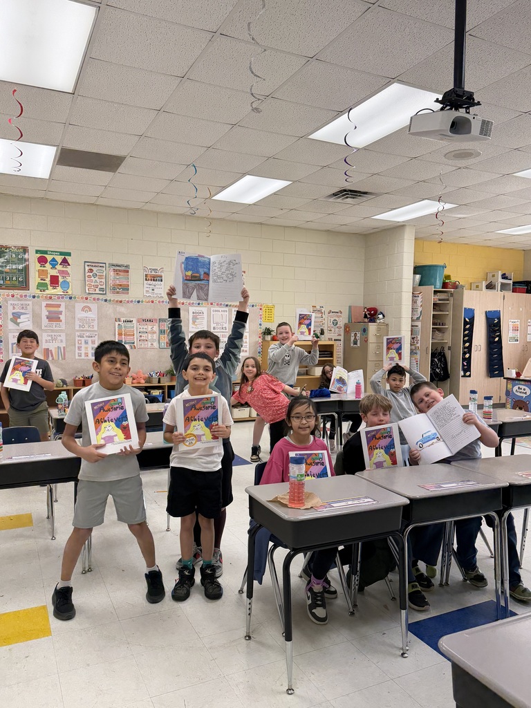 students with their published books