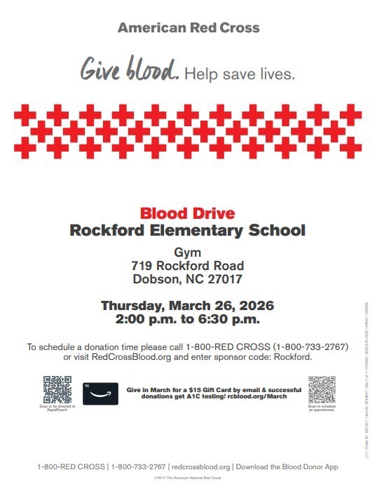 Blood Drive – Thursday, March 26th 🩸 Scan the QR code to schedule your appointment and help make a difference!  Each student who brings in a donor will receive a special ice cream treat at a later time. Thank you for supporting this important cause!