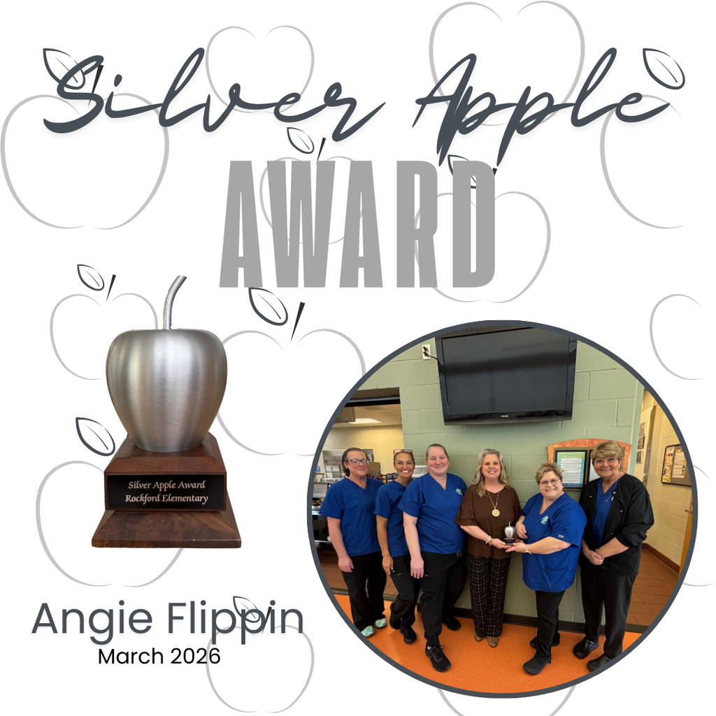 he Silver Apple Award goes to a very hardworking, gentle mannered, kind soul. This award is well deserved because she is always willing to help out when needed and she definitely goes the extra mile in the classroom and cafeteria for our students and staff. For the month of March, we nominate Mrs. Angie Flippin for the Silver Apple Award.