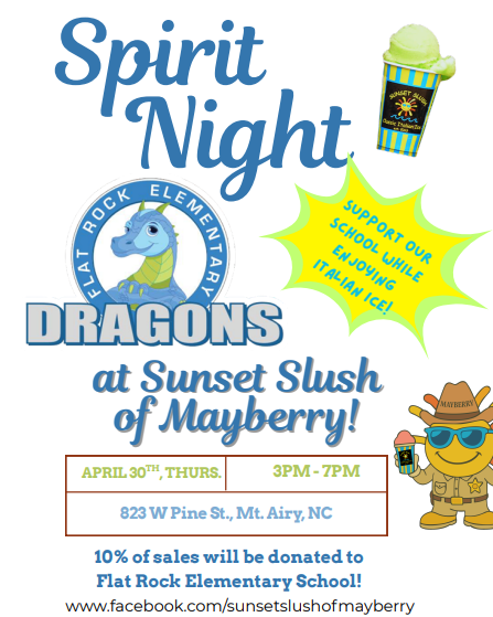 FRES Spirit Night at Sunset Slush