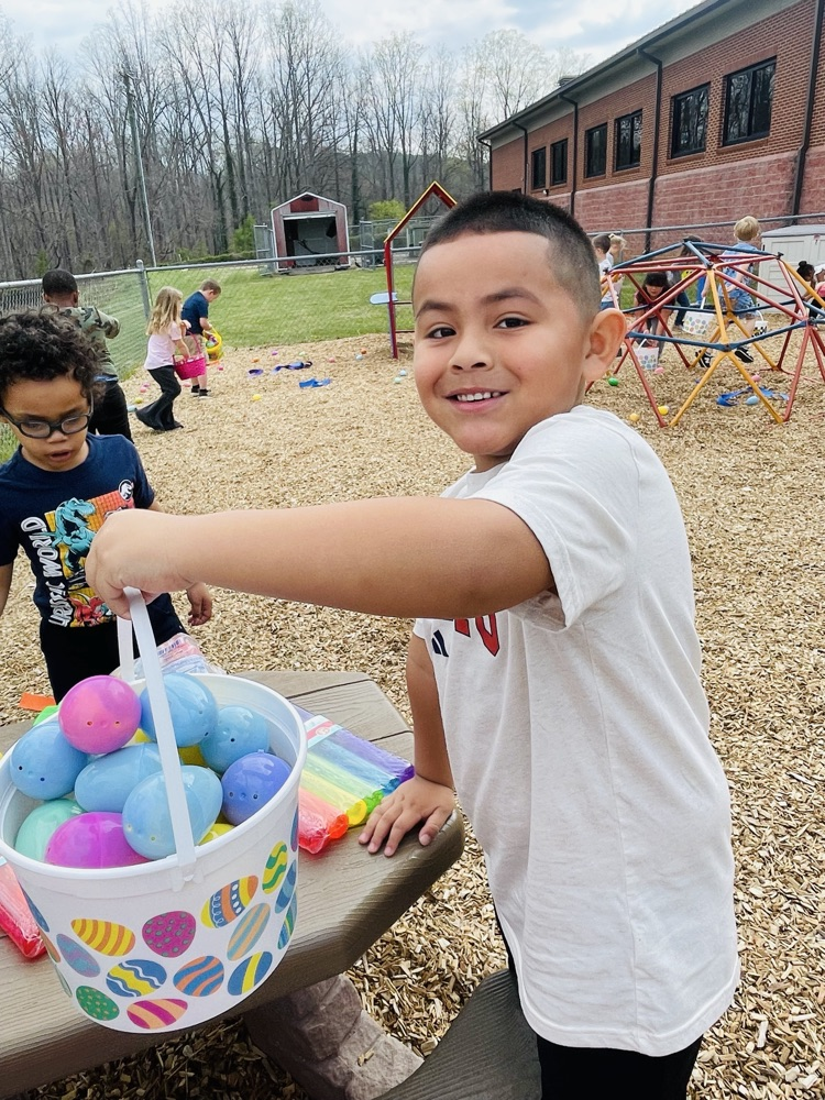 kid with Easter basket