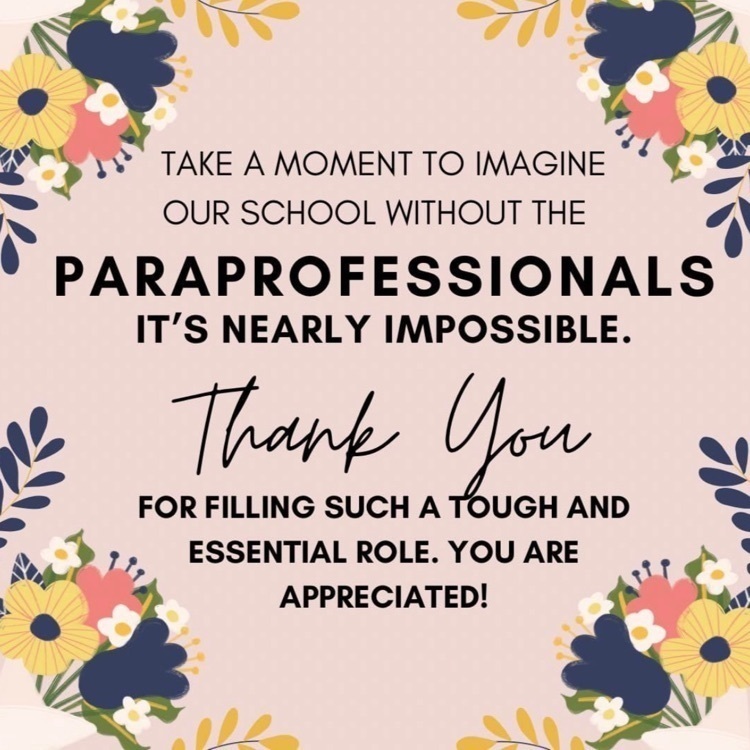 Paraprofessional Appreciation Day is a special day to recognize and thank the amazing paraprofessionals who support our students and teachers every day. 🍎💛  Their hard work, dedication, and care make a big difference in helping students learn, grow, and succeed!