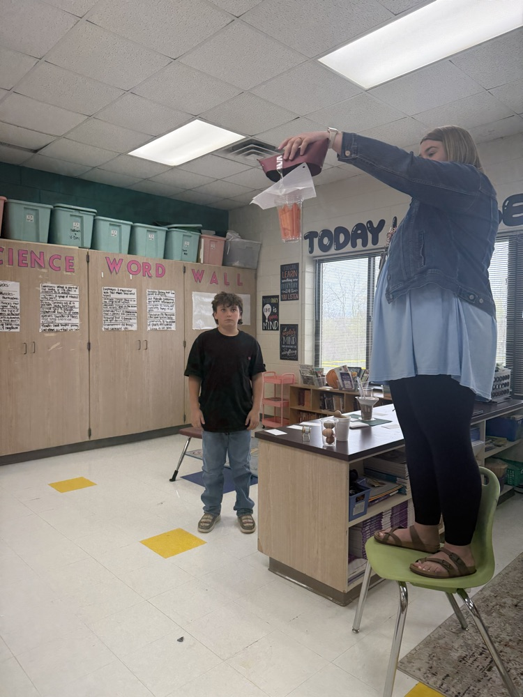 ms. Ramey dropping an egg