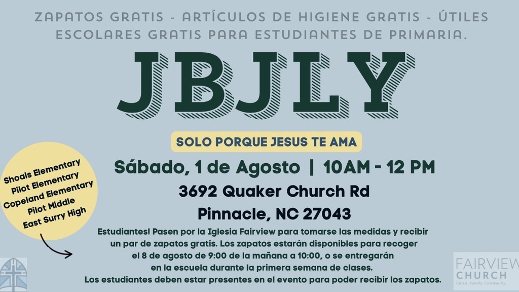 Fairview Church of Shoals is doing their annual shoe giveaway!!