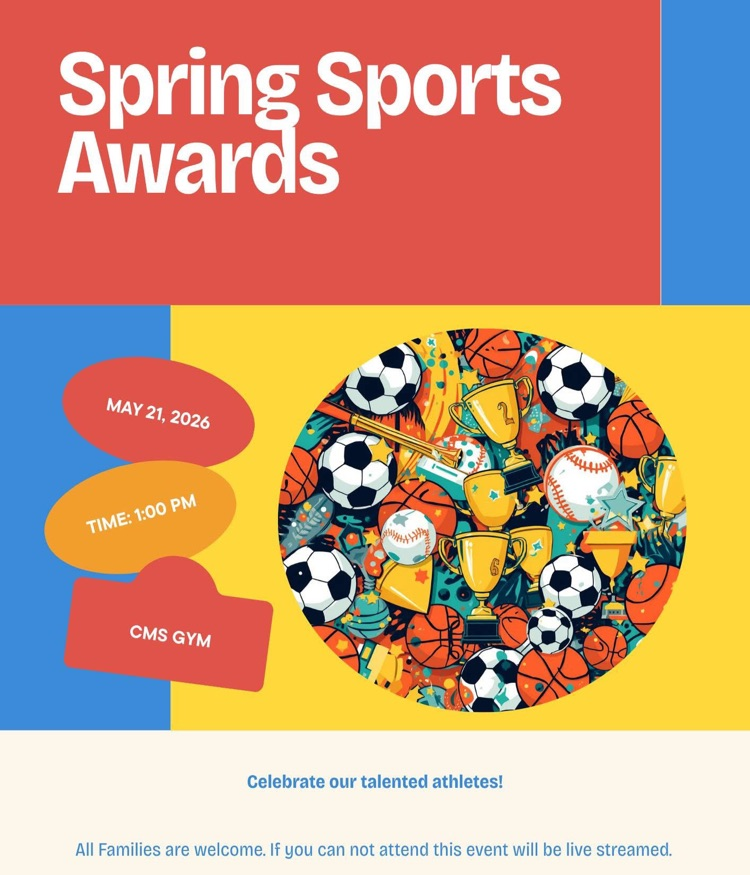 Spring Sports Awards May 21 at 1:00