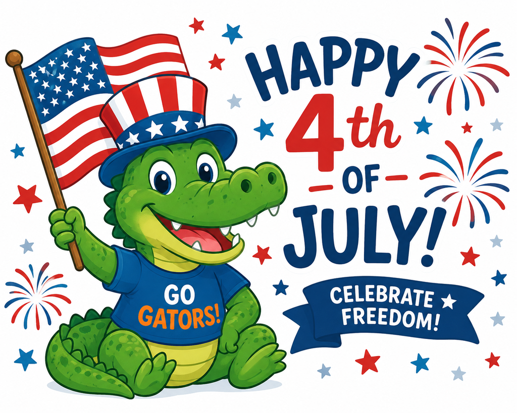 Happy Independence Day to all of our Gator families! 🇺🇸🐊 We hope everyone has a fun, safe, and relaxing 4th of July filled with family, friends, fireworks, and great memories.