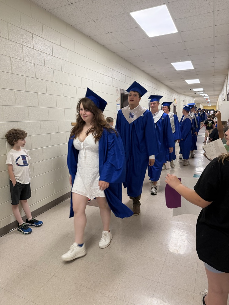 high school seniors during their senior walk
