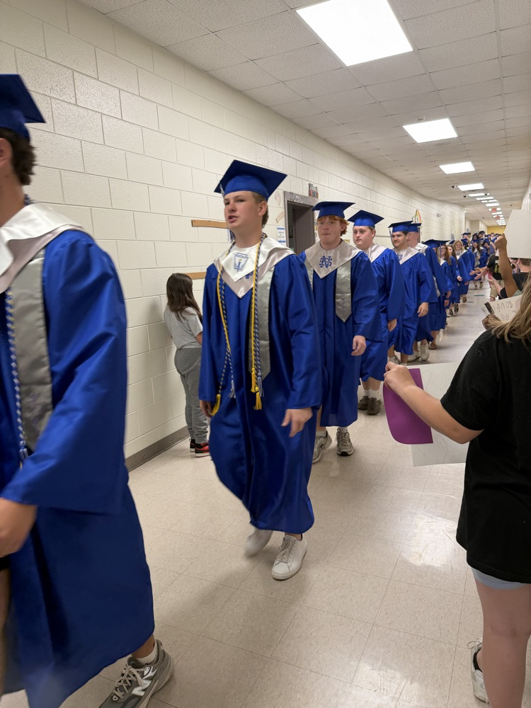 high school seniors during their senior walk