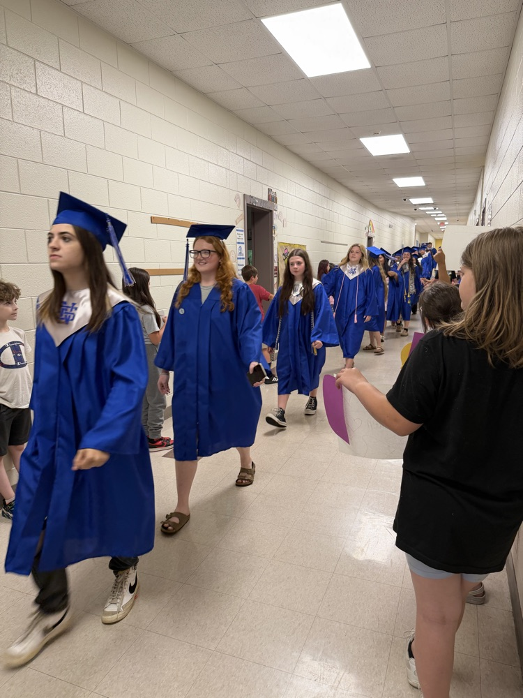 high school seniors during their senior walk