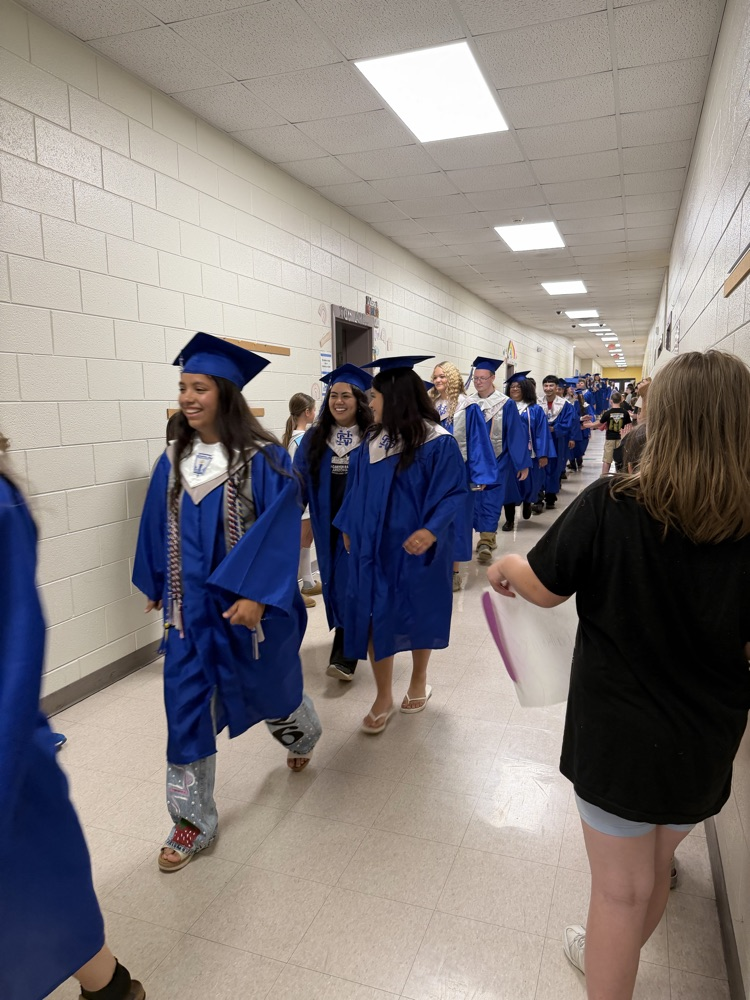 high school seniors during their senior walk