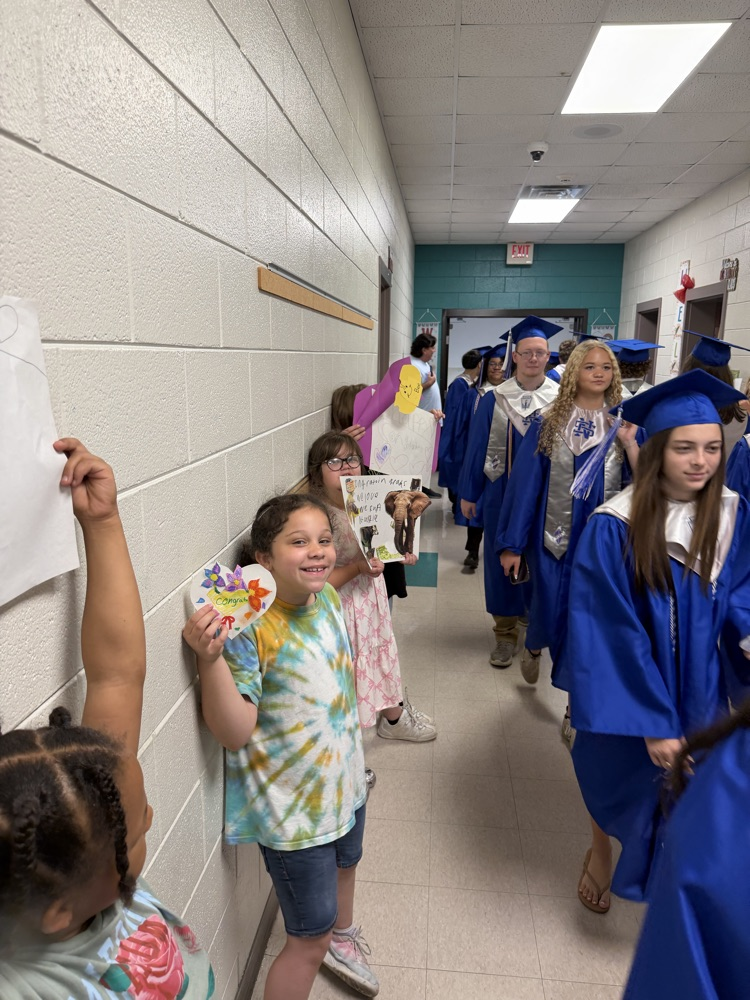 high school seniors during their senior walk