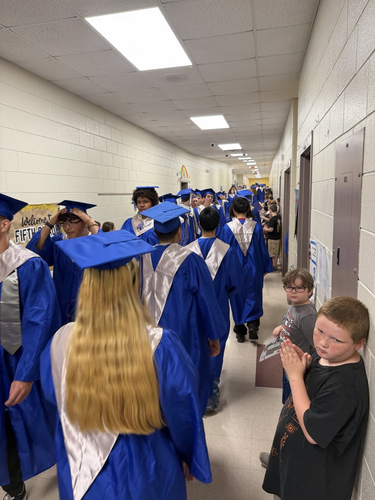 high school seniors during their senior walk