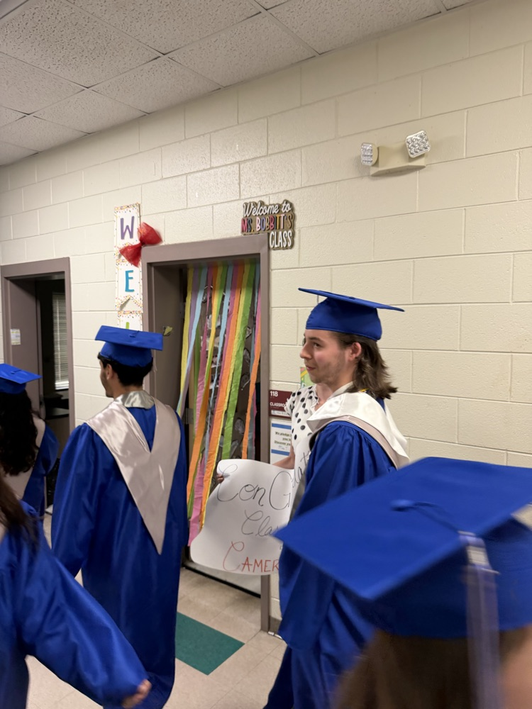 high school seniors during their senior walk