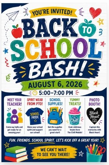 back to school bash August 6, 2026 