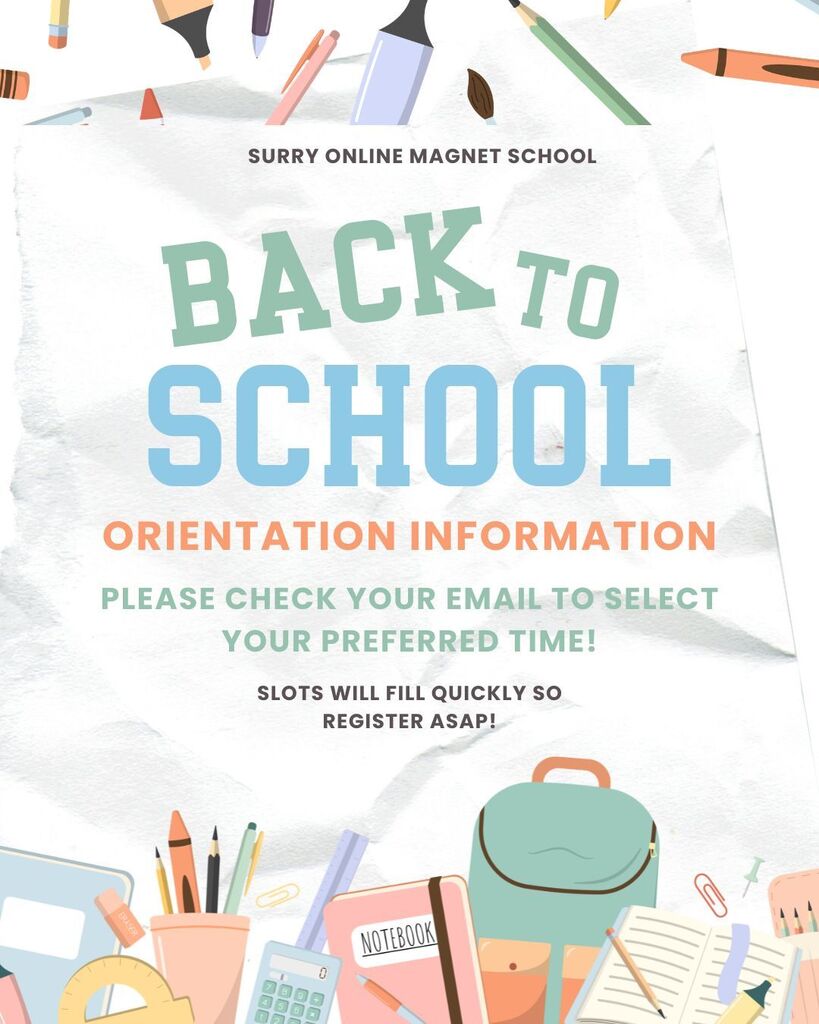 Check Your Email for Back to School Orientation Times