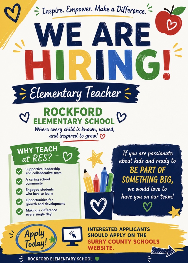 we are hiring a Rockford Elementary school teacher