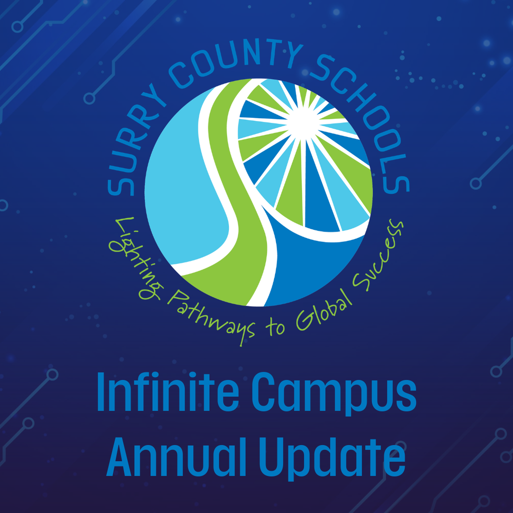 #SCSUpdates | The first day of school is almost here! 🎒✏️ Before Open House, take a few minutes to complete your Infinite Campus Annual Update. It's the quickest way to verify your family's information and helps you skip the paperwork when you arrive at school. During the Annual Update, you'll: ✅ Verify your contact information ✅ Update emergency contacts ✅ Complete required annual district forms Your Infinite Campus Parent Portal is also the best place to: 📚 Check grades 🚌 Monitor attendance 📲 Receive important updates from your child's school throughout the year Get started today by visiting: https://www.surry.k12.nc.us/page/annual-update New to Surry County Schools? The page includes step-by-step instructions for setting up your Parent Portal account. If you need assistance, please contact your child's school.