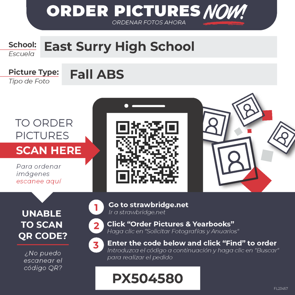 Attention Underclassmen:  Strawbridge Studios will be at your school on 10/23/2026 to photograph your Fall Retake pictures.
