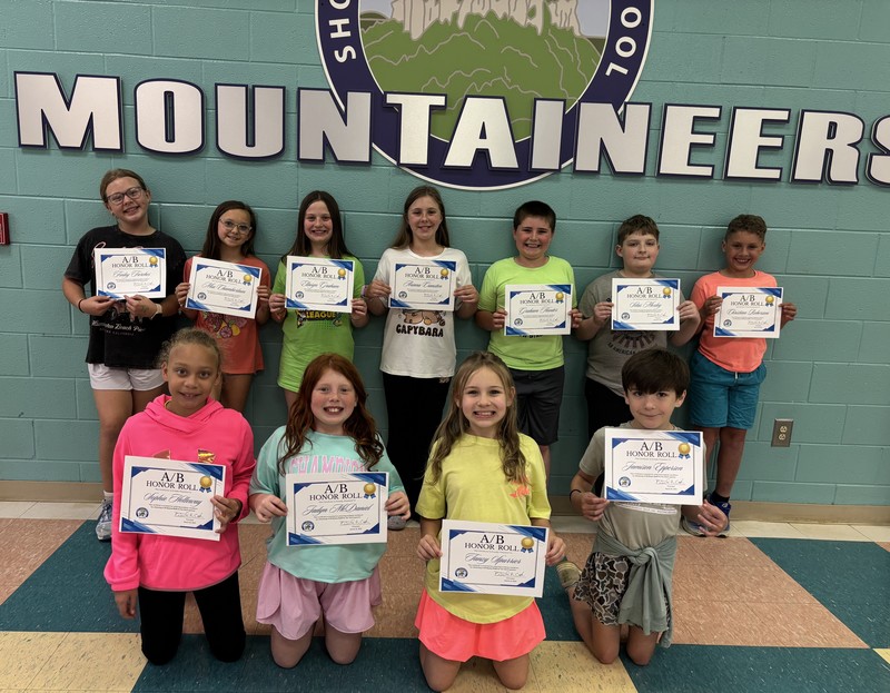 4th grade A and A/B honor roll students for 3rd quarter