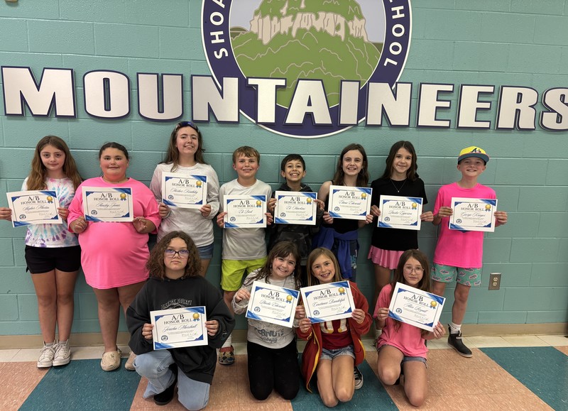 5th Grade A and A/B honor roll students for 3rd quarter