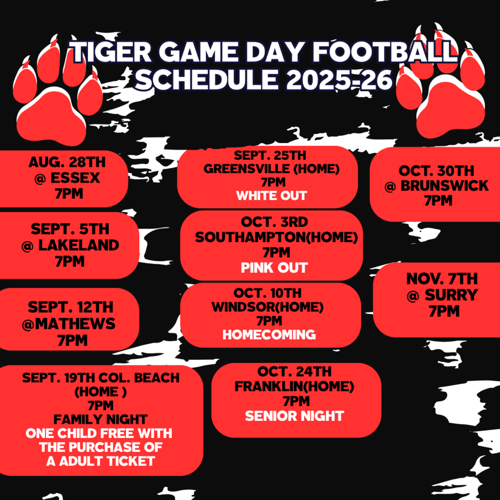 2025 SCHS Football Schedule