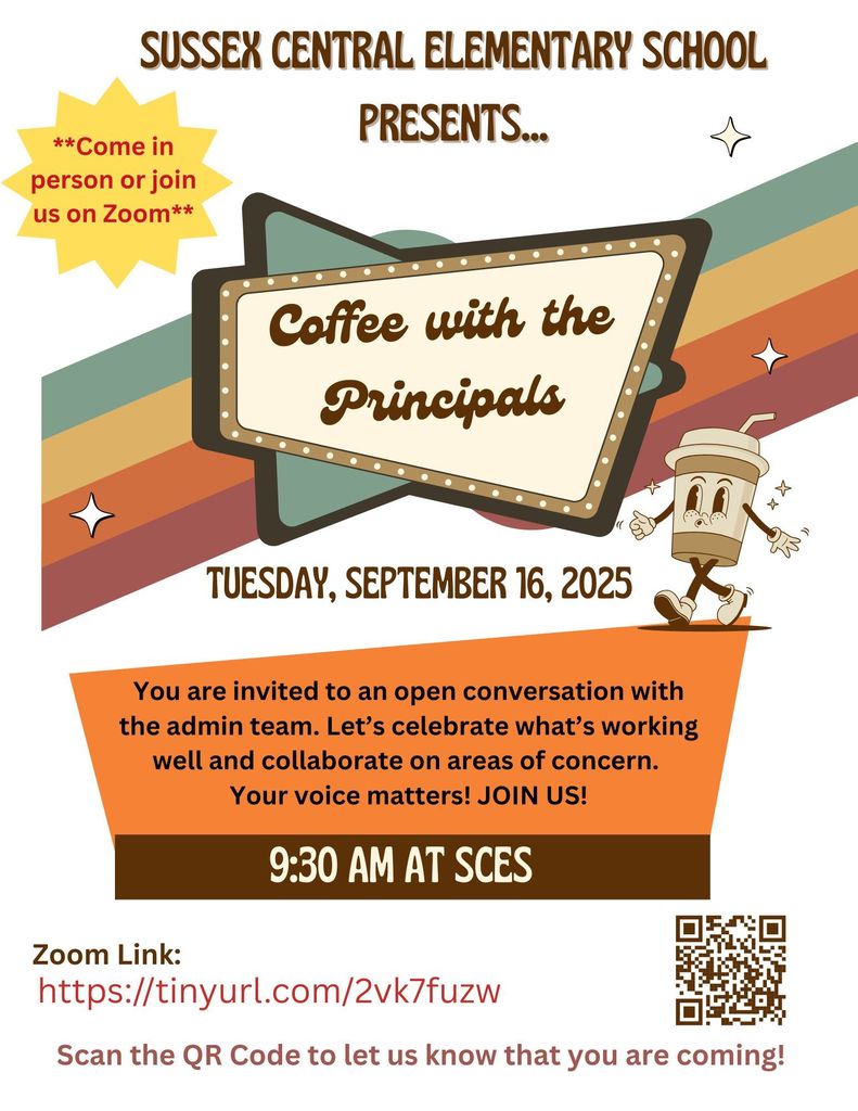 Come join us at SCES for "Coffee with the Principals." Your voice matters.
