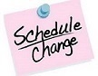 Pink Post it note image with the words "Schedule Change"