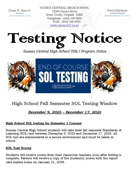 TESTING NOTICE