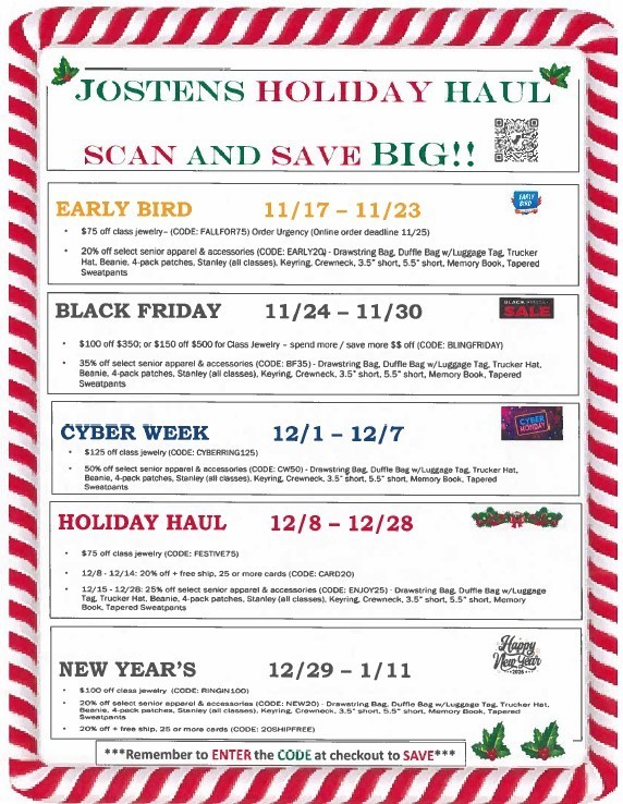 Jostens Holiday Sale