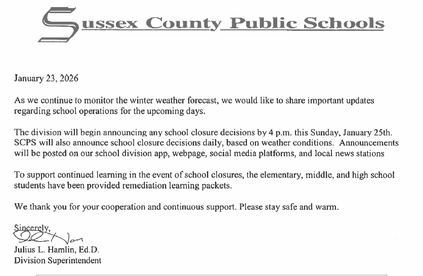 SCPS Letter: