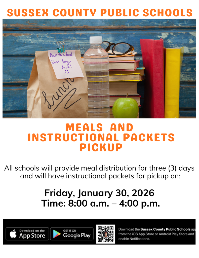 SCPS Announcement: Meals and Packet Pickup