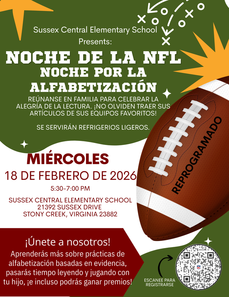 Sussex Central Elementary School Presents: NFL NIGHT FOR LITERACY.