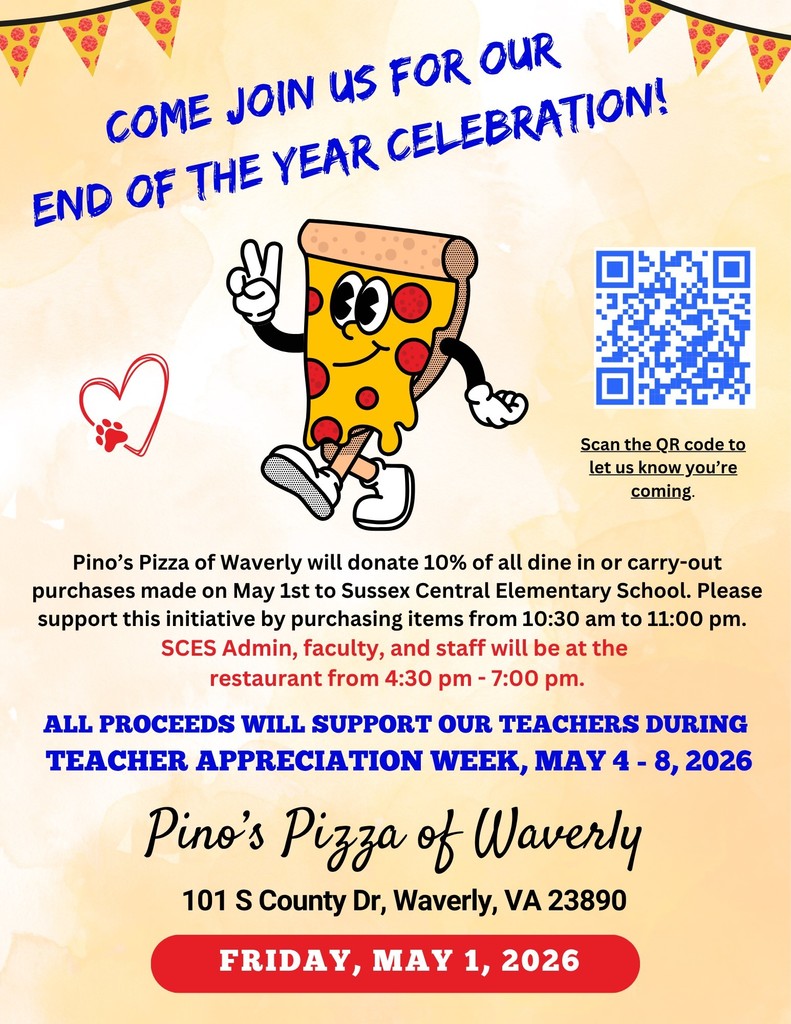 Meet us at Pino's tonight for our final SCES Meet Up! 10% of all purchases will be donated to support the teachers of Sussex Central ES.