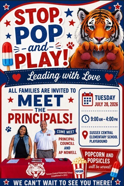SCES will have Stop Pop and Play, and meet the Principals on Tuesday, July 28, 2026. Please see the attached flyer for more info.....