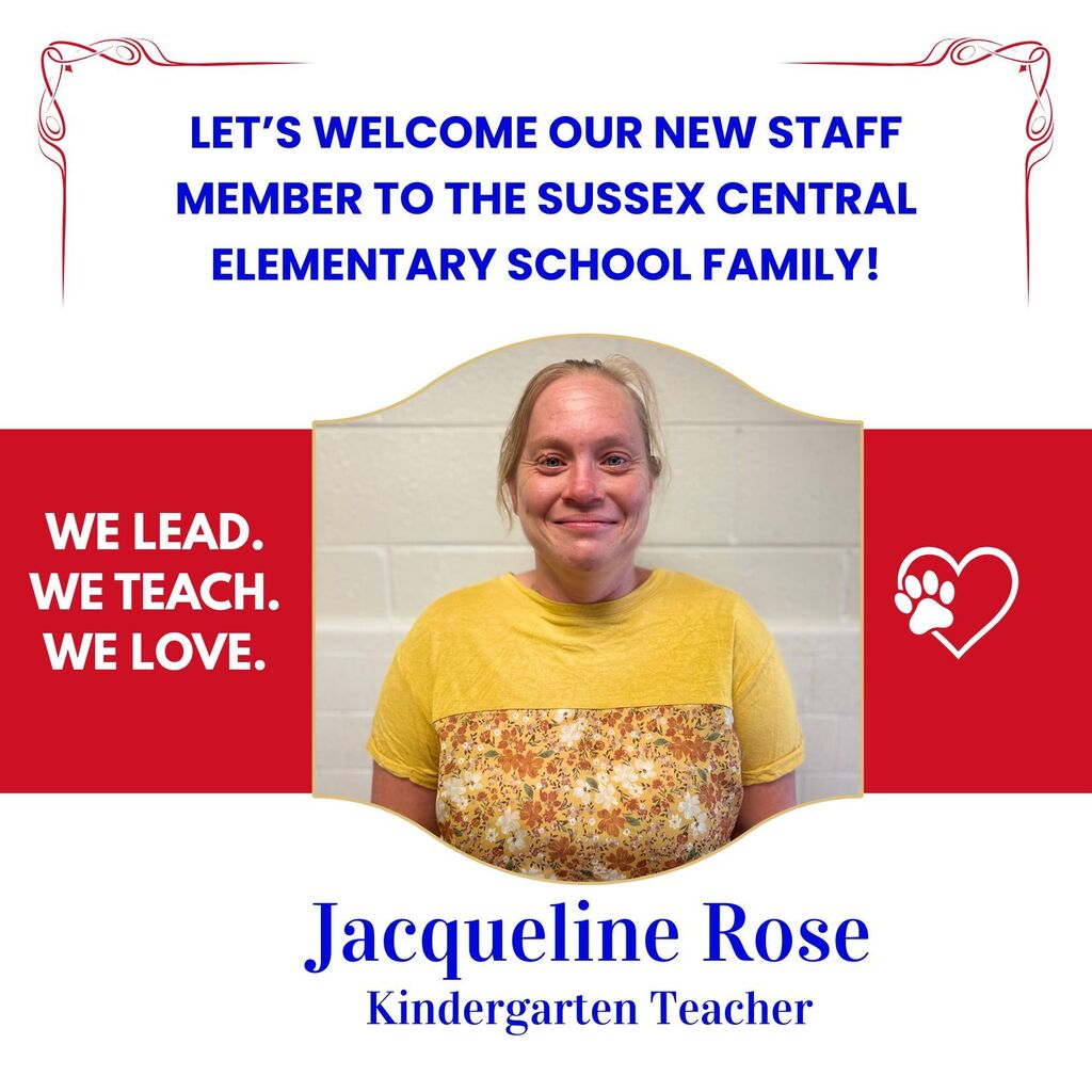 Please join us in extending a warm Tiger Cub welcome to our newest staff members! We are thrilled to have them join the Sussex Central Elementary School family and can't wait to see the positive impact they will make on our students, families, and school community! 