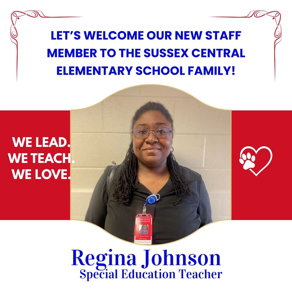 Please join us in extending a warm Tiger Cub welcome to our newest staff members! We are thrilled to have them join the Sussex Central Elementary School family and can't wait to see the positive impact they will make on our students, families, and school community! 