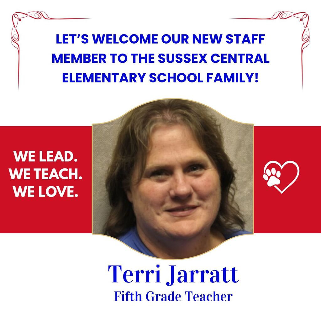 Please join us in extending a warm Tiger Cub welcome to our newest staff members! We are thrilled to have them join the Sussex Central Elementary School family and can't wait to see the positive impact they will make on our students, families, and school community! 