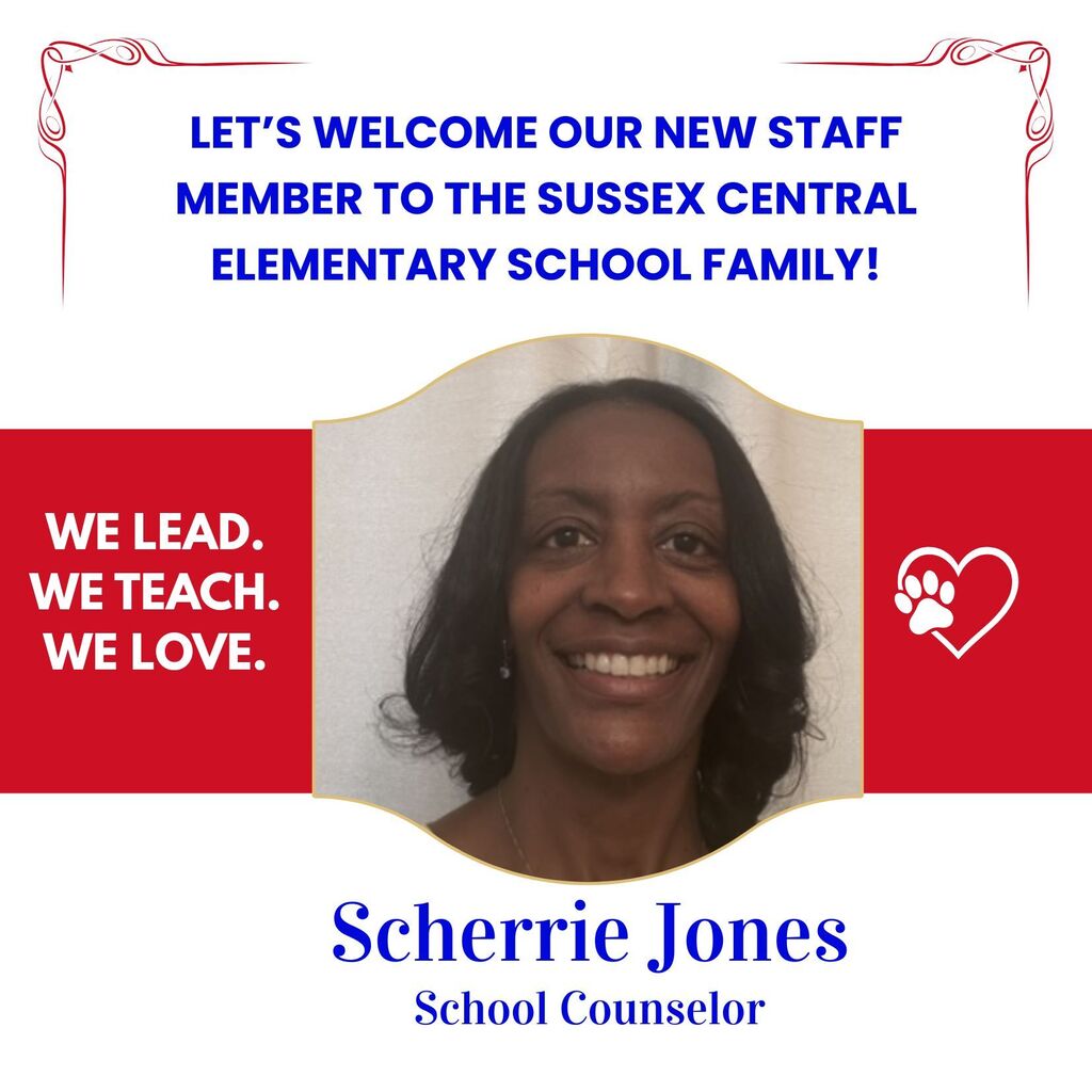 Please join us in extending a warm Tiger Cub welcome to our newest staff members! We are thrilled to have them join the Sussex Central Elementary School family and can't wait to see the positive impact they will make on our students, families, and school community! #WeTeachWeLeadWeLove