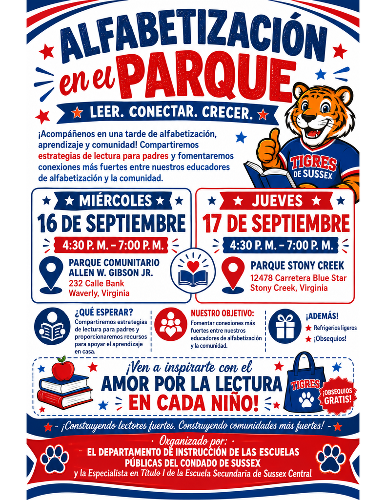 Literacy in the Park on September 16 and 17th........