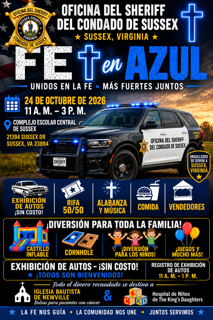 Faith in Blue Community Event on October 24, 2026....