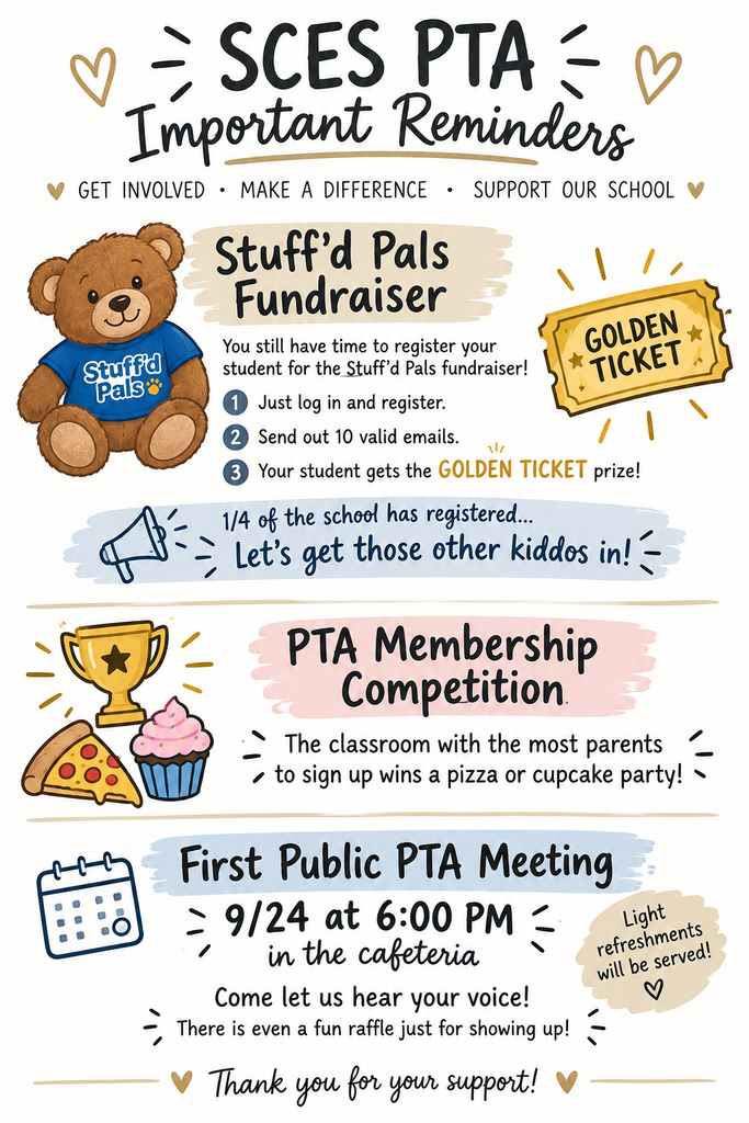If you have not joined Sussex Central Elementary School's PTA yet, WHAT ARE YOU WAITING FOR? Sign up today. Check out our flyer for important PTA reminders. Come see us at both Literacy in the Park Events!