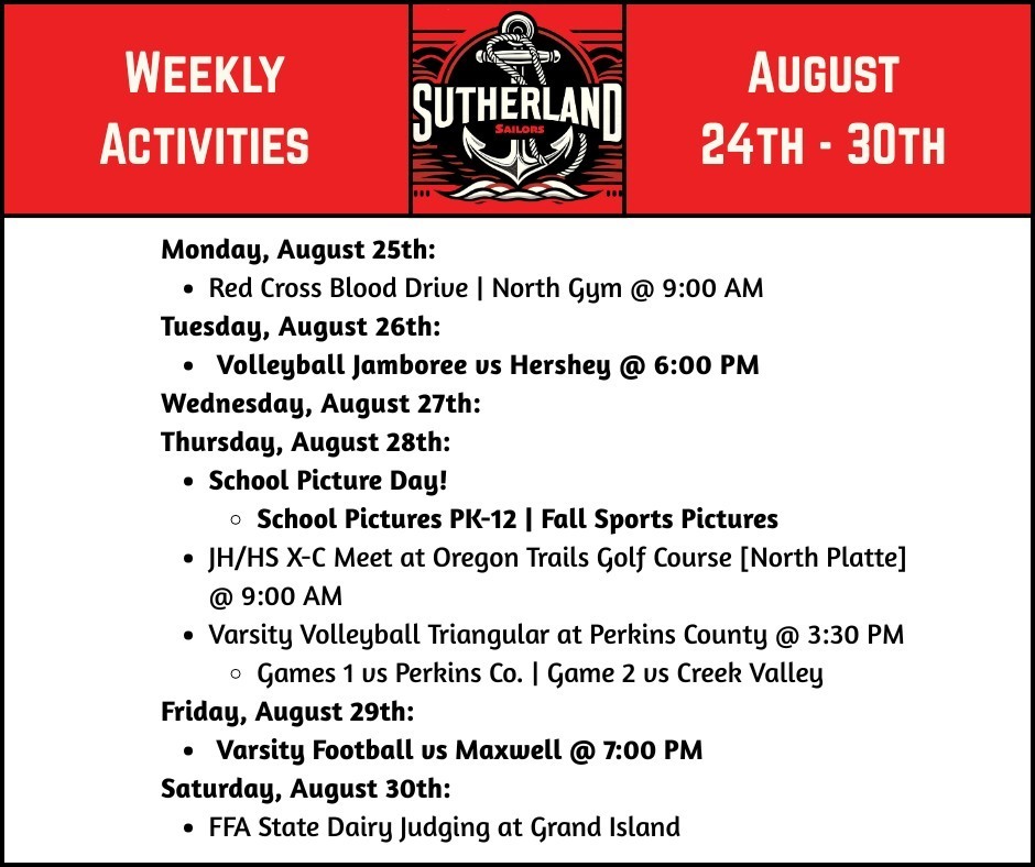 SHS Activities August 24-30