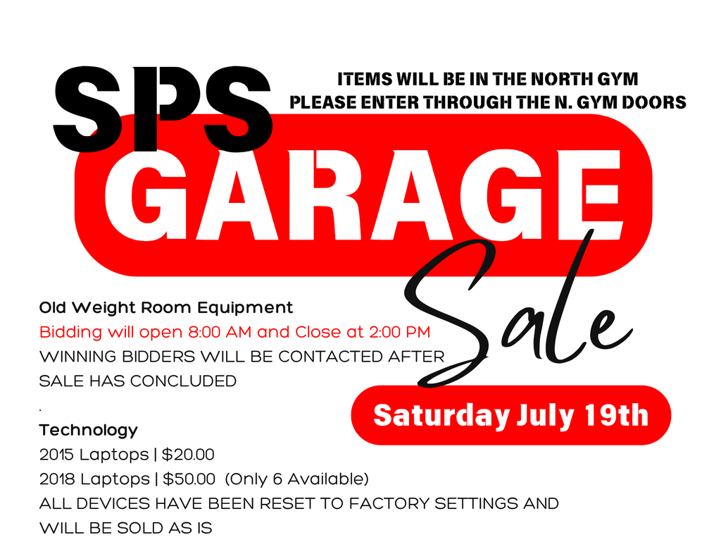 Red Blue and White Illustrative Garage Sale Poster (1)