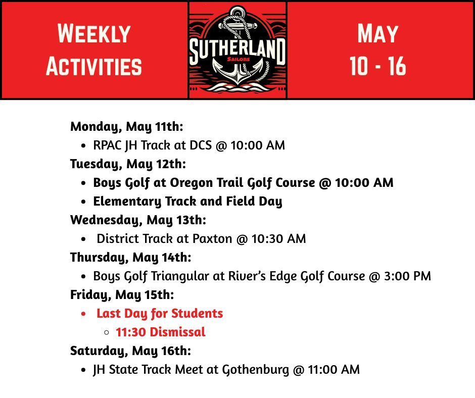 SHS Activities May 10-16