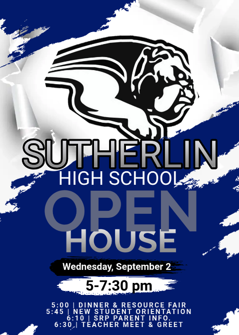 SHS open house 🐾 Sutherlin High School Open House 🐾 SHS students and families are invited to join us on Wednesday, September 2, from 5:00–7:30 p.m. Meet our staff, explore available resources, and help your student begin the school year feeling informed and connected! 🍽️ 5:00 — Dinner & Resource Fair 🎓 5:45 — New Student Orientation 🛡️ 6:10 — Standard Response Protocol Parent Information 👋 6:30 — Teacher Meet & Greet We look forward to welcoming our Bulldog families back to school! 💙 #SutherlinBulldogs #AllMeansAll #BackToSchool