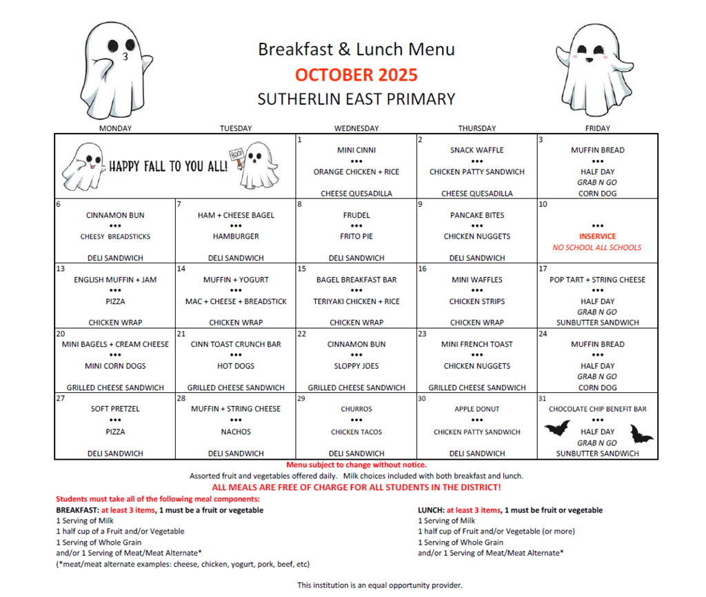 menu October